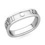 Custom Square Roman Numeral Wedding Band in Gold or Platinum