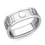 Custom Square Roman Numeral Wedding Band in Gold or Platinum