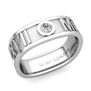 Custom Square Roman Numeral Wedding Band with Diamond or Gemstone, 7mm