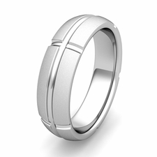 Customized Wedding Band Ring with Brick Details in Gold or Platinum