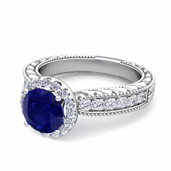 Customize Vintage Inspired Engagement Ring with Natural Gemstones and Diamonds