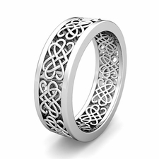 Customize Celtic Heart Knot Wedding Band Ring for Men and Women