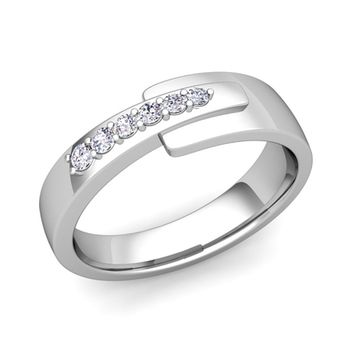 Embrace Love Diamond Wedding Anniversary Ring in 14k Gold Shiny Ring, 6mm