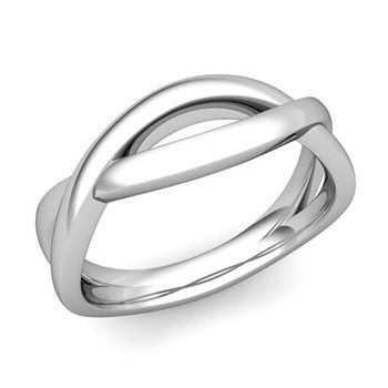 Custom His Her Matching Infinity Wedding Ring Band Diamond Gemstone