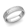 Customized Milgrain and Groove Wedding Band Ring for Men and Women