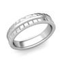 Customized Wedding Band Ring with Milgrain and Brick Details in Gold or Platinum