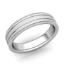 Customized Milgrain and Groove Wedding Band Ring for Men and Women