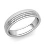 Customized Milgrain Dome Wedding Band Ring for Men and Women