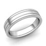 Customized Milgrain and Groove Wedding Band Ring for Men and Women