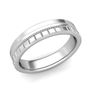 Customized Wedding Band Ring with Milgrain and Brick Details in Gold or Platinum