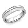 Customized Double Milgrain Wedding Band Ring for Men and Women
