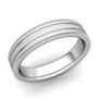 Customized Milgrain and Groove Wedding Band Ring for Men and Women