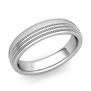 Customized Milgrain Dome Wedding Band Ring for Men and Women