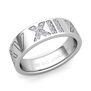 Custom Pave Set Roman Numeral Wedding Band with Diamond or Gemstone