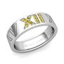 Custom Pave Set Roman Numeral Wedding Band with Diamond or Gemstone