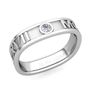 Custom Square Roman Numeral Wedding Band with Diamond or Gemstone, 5mm