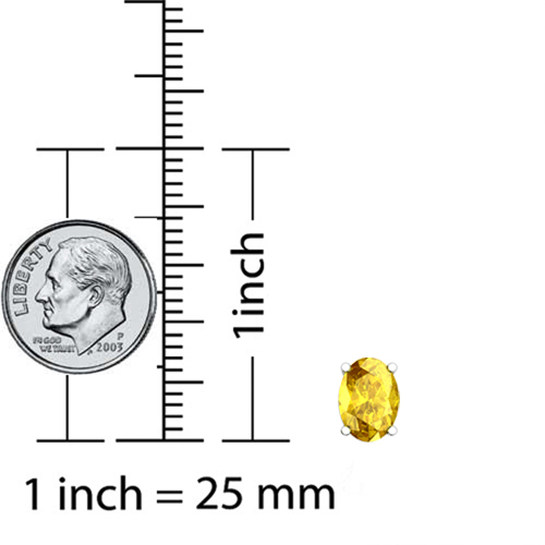 Oval Yellow Sapphire Stud Earrings in 18k Gold 4 Prong Studs, 7x5mm