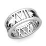 Custom Made 3 Stone Roman Numeral Wedding Ring Band, 9mm