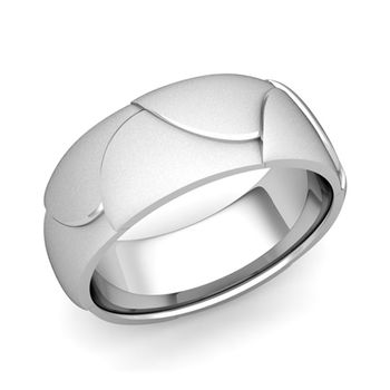 Harmony Comfort Fit Wedding Band in 14k Gold Satin Matte Finish Ring, 8mm