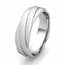 Customized Past Present Future Wedding Band Ring in Gold or Platinum