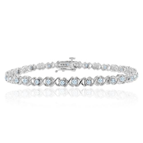 XOXO Diamond Tennis Bracelet In 14k White Gold 7" Bracelet