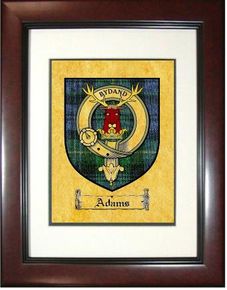 Adams Tartan / Clan Badge Framed Print