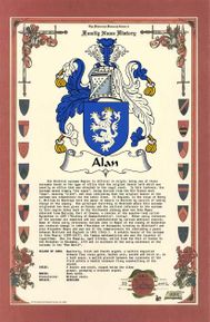 Alan Surname History & Family Crest