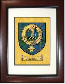 Carmichael Tartan / Clan Badge Framed Print