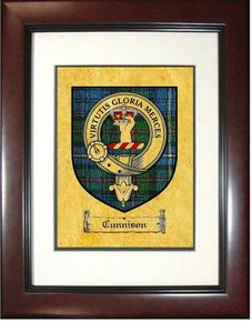 Cunnison Clan Robertson Tartan / Clan Badge Framed Print