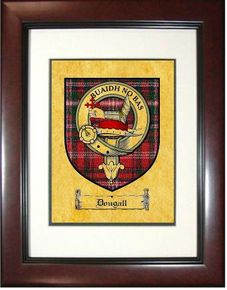 Dougall Tartan / Clan Badge Framed Print