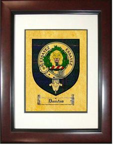 Dundas Tartan / Clan Badge Framed Print