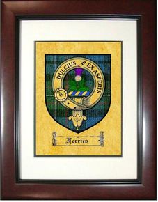 Ferries Clan Fergusson Tartan / Clan Badge Framed Print