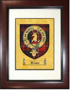 Freser Tartan / Clan Badge Framed Print