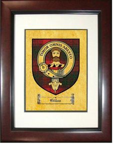 Gillan Clan Macnab Tartan / Clan Badge Framed Print