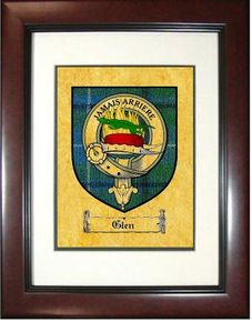 Glen Tartan / Clan Badge Framed Print