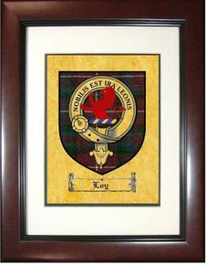 Loy Tartan / Clan Badge Framed Print