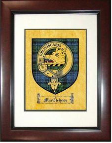 Macclehose Tartan / Clan Badge Framed Print