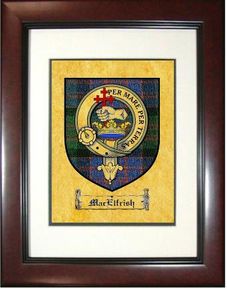 Macelfrish Tartan / Clan Badge Framed Print