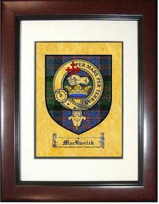 Macilwrick Tartan / Clan Badge Framed Print