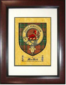 Mackell Clan Macaulay Tartan / Clan Badge Framed Print