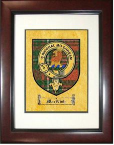 Macnish Tartan / Clan Badge Framed Print