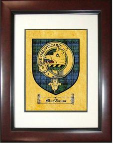 Mactause Tartan / Clan Badge Framed Print