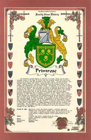 Primrose Surname History & Family Crest