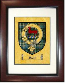 Scott Tartan / Clan Badge Framed Print