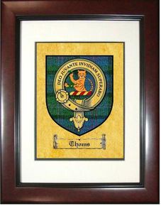 Thoms Clan Macthomas Tartan / Clan Badge Framed Print