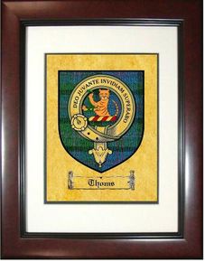 Thoms Clan Macthomas Tartan / Clan Badge Framed Print