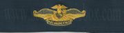 The Fleet Marine Force Warfare Insignia OFFICER, Breast Device, Embroidered in Gold Thread on BLUE coverall fabric