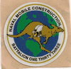 2.5 Diameter  HARDHAT STICKERS, Naval Mobile Construction Battalion the new 133