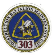 2" COMMAND HARDHAT STICKERS, NAVAL CONSTRUCTION BATTALION MAINTENANCE UNIT 303  2"