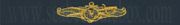 Officer information dominance warfare, Breast Device, Embroidered in Gold Thread on BLUE coverall fabric